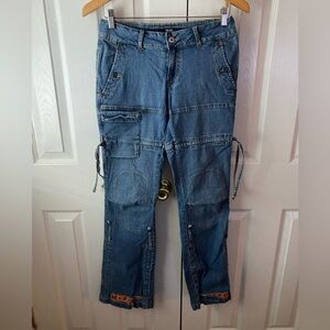 VINTAGE MARITHÉ FRANÇOIS GIRBAUD Double Knee Shuttle Tape Cargo Bootcut Jeans 28